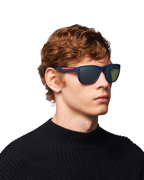 prada linea rossa flask sunglasses|More.